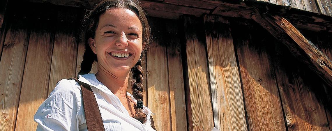 A waitress at a mountain hut